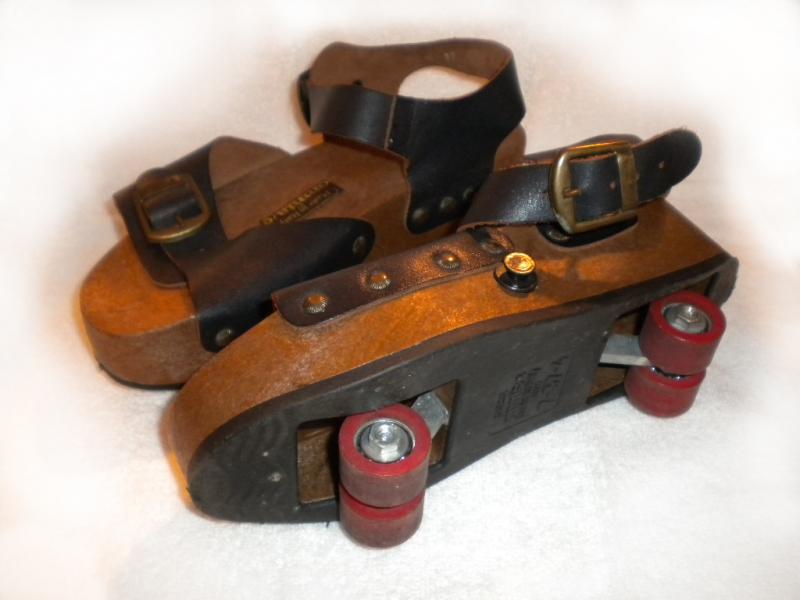 Image result for vintage platform sandals with roller skates underneath